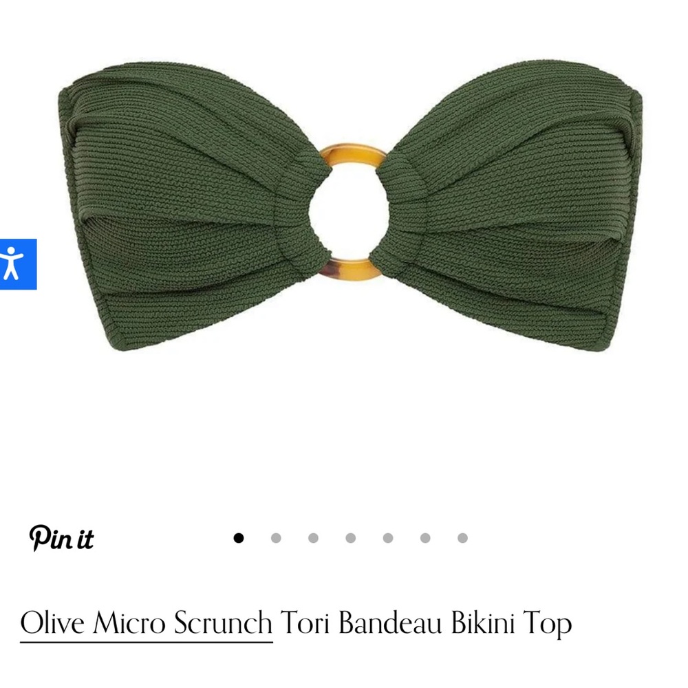 Montce Olive Micro Scrunch Tori Bandeau Bikini Top Size Small - Picture 5 of 7